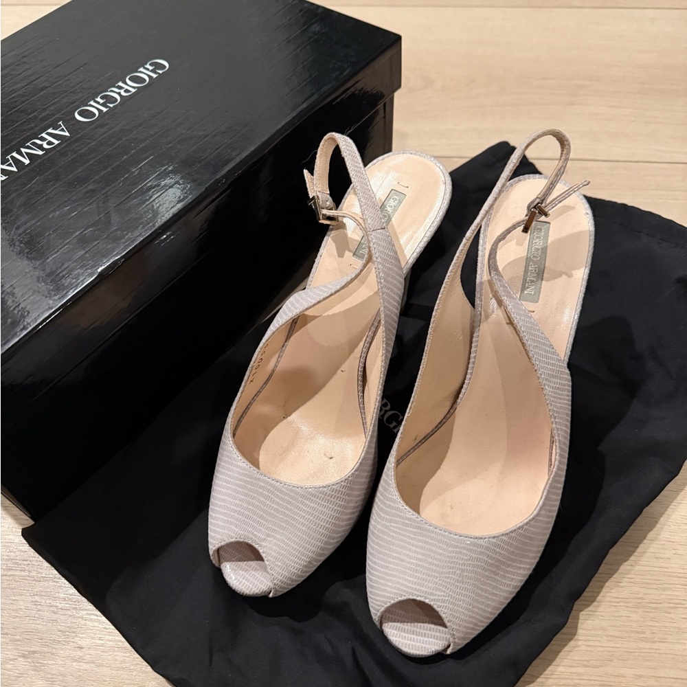 Giorgio Armani peep-toe slingback heels